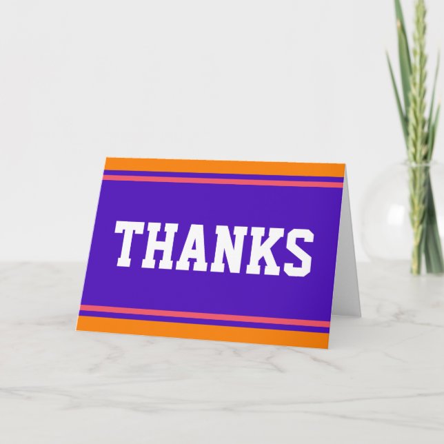 SPORTS RAND - Violet Orange + din text Tack Kort (Framsida)