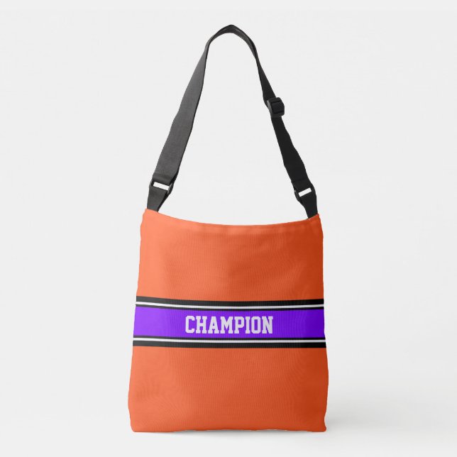 SPORTS RAND - violett, svart, vit Axelväska (Framsida)