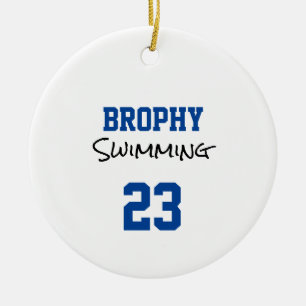 Sports School NAMN Swimming Player YEAR Team Julgransprydnad Keramik
