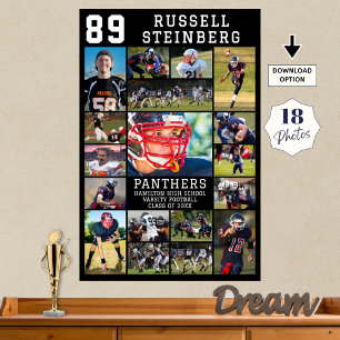 Sports Senior Studenten 18 Photo Collage Poster