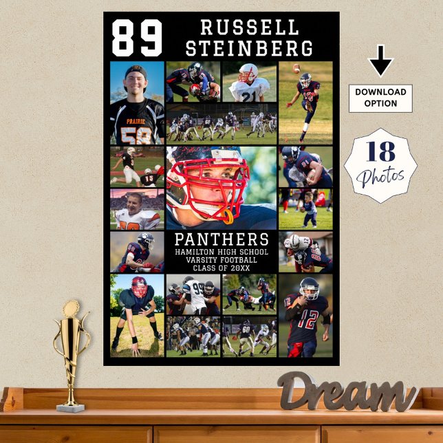 Sports Senior Studenten 18 Photo Collage Poster (Skapare uppladdad)