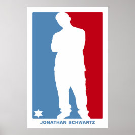 Sports Star Pub Mitzvah Poster Blue och Red