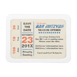 Sports Star Pub Mitzvah Spara datumkortet blått Magnet