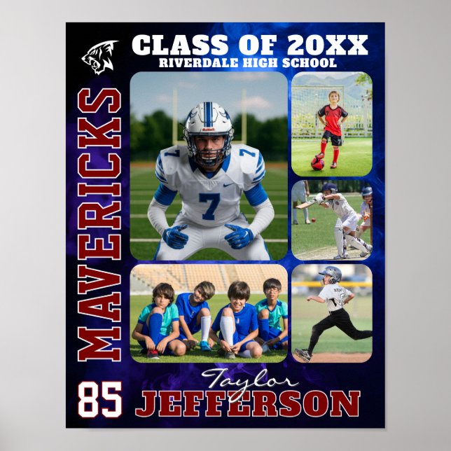 Sports Team High School Senior Day Picture Collage Poster (Framsidan)
