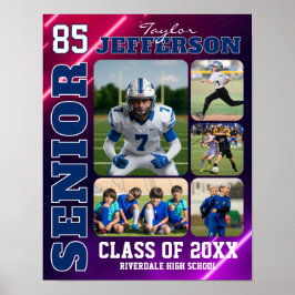 Sports Team Senior Night Custom Photo Collage Poster
