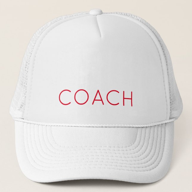 Sports Team Spirit COACH Gift Anpassningsbar Red Keps (Framsida)