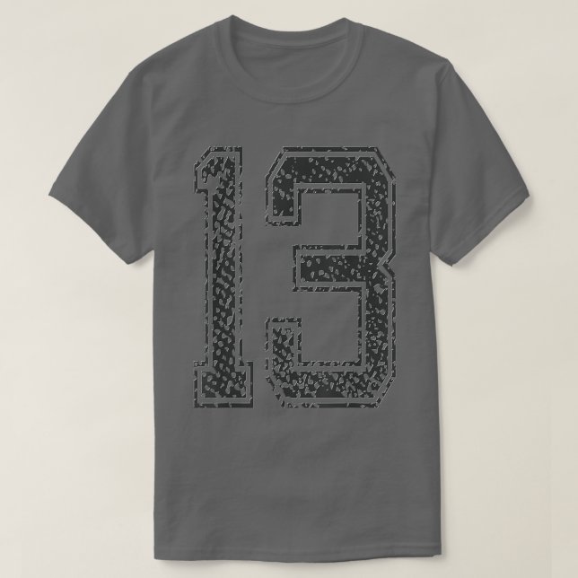 Sports TeamNumber 13Year 2013Midnight Black  T Shirt (Design framsida)
