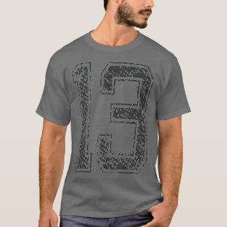 Sports TeamNumber 13Year 2013Midnight Black  T Shirt