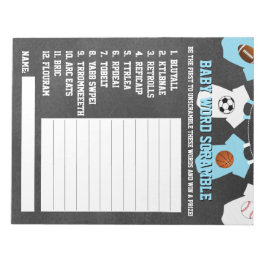 SPORTS-tema Kalkboard babydusch GAME Anteckningsblock
