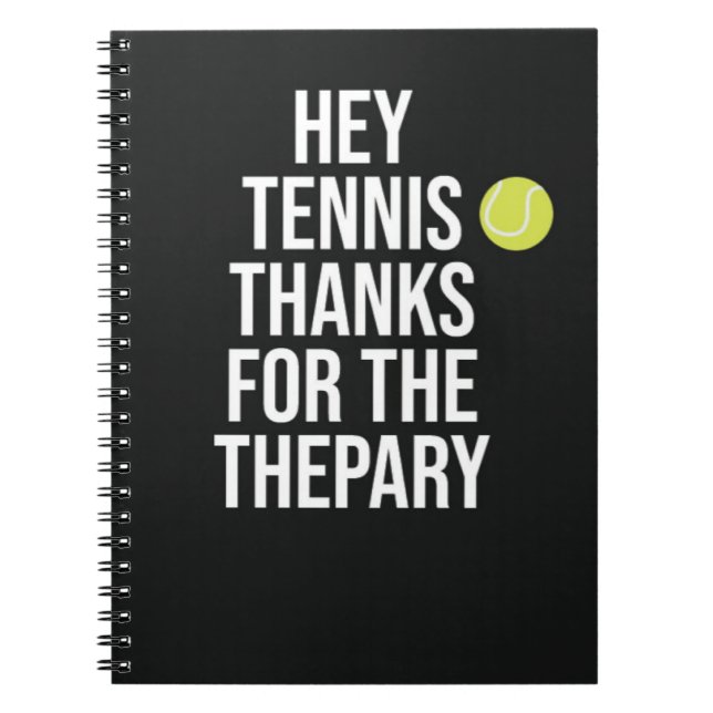 Sports tennis-presenter för Player Team Typography Anteckningsbok (Framsidan)