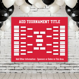 Sports Tournament Bracket - Red 32-lag Poster