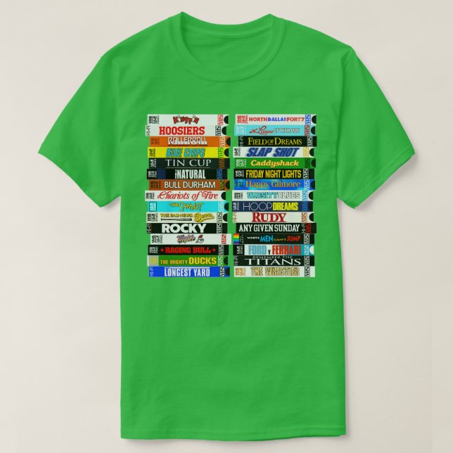 Sports VHS-stackar T Shirt (Design framsida)