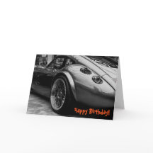 Sportscar Grattis på födelsedagen Greeting Card