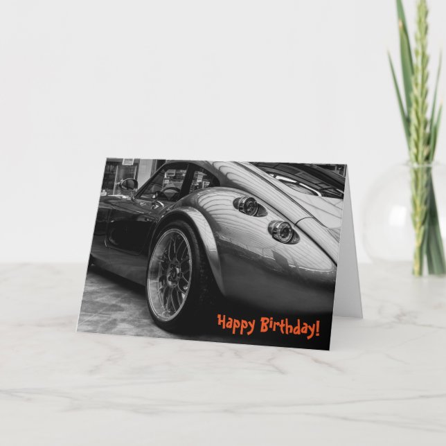 Sportscar Grattis på födelsedagen Greeting Card Kort (Framsida)