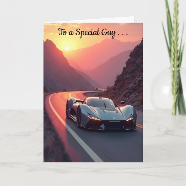 Sportscar Sunset Fars dag Kort (Framsida)