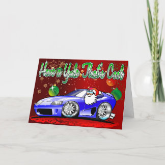 Sportscar tecknadSanta julkort Helgkort