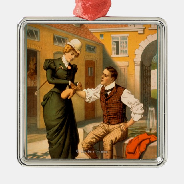 Sportslig affisch för LifeBoxer boxningTheatre Julgransprydnad Metall (Framsidan)