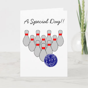 Sportsman Bowling Birthday Card Kort