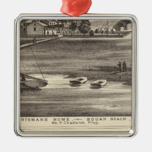 Sportsmans hem, Squan strand, NJ Julgransprydnad Metall