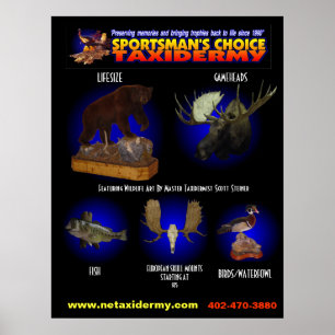 SPORTSMANS PRIMA TAXIDERMYAFFISCH POSTER