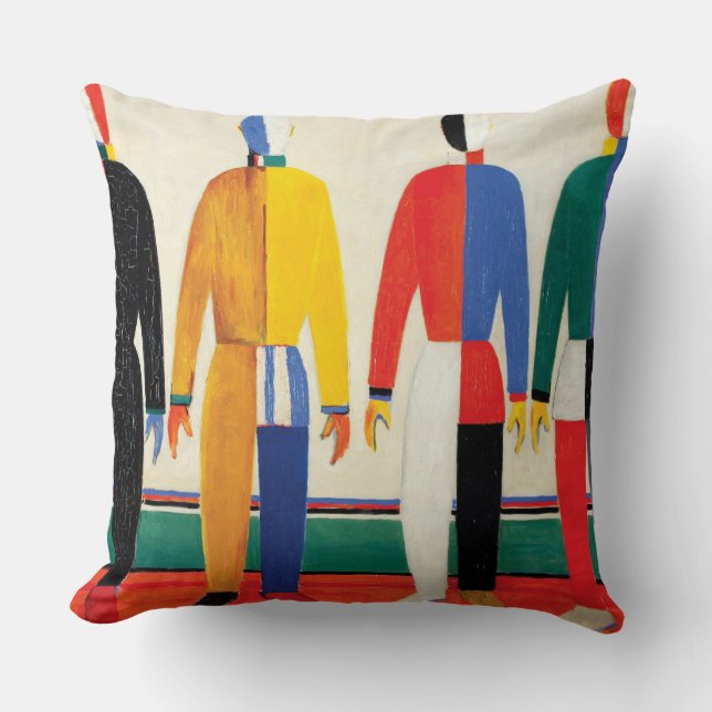 Sportsmen av Kazimir Malevich Kudde (Framsida)