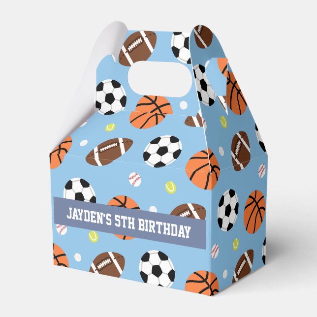 Sportstemanat pojkfödelsedagsfirande tillbehör presentaskar (Framsidan Sidan)