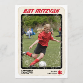 Sportstjärnans Bat mitzvah inbjudan i rött