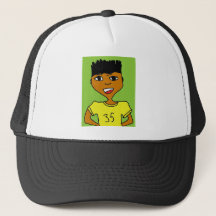 Sportsvart unge tecknad