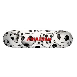 Sportsvarta och vita fotbollar flickor mini skateboard bräda 18,5 cm