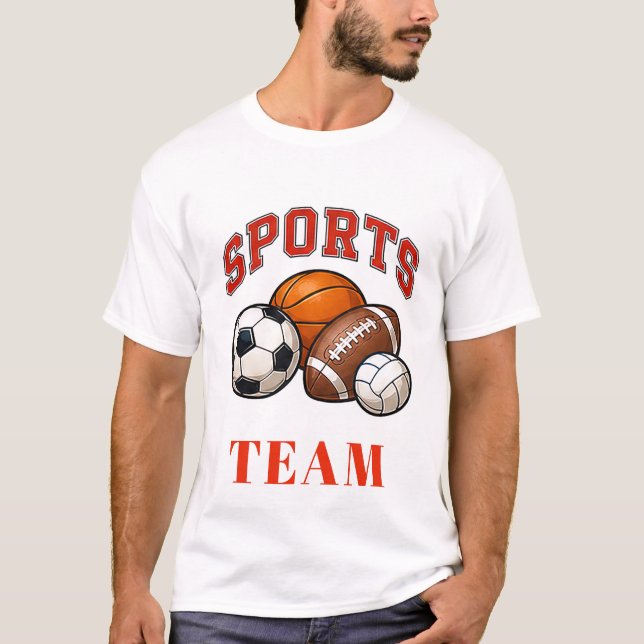 🏀 Sportteam Personal Typografi 👕 T Shirt (Framsida)