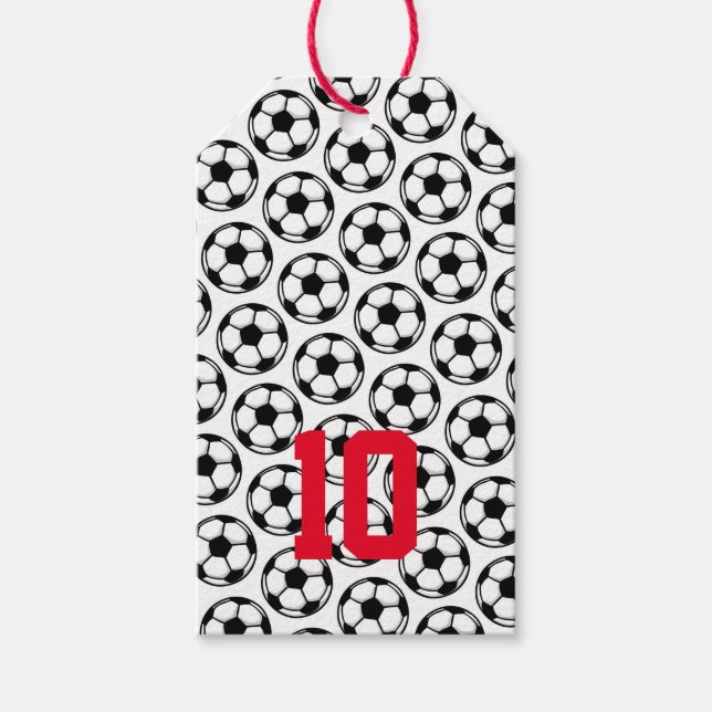 Sportteamet för svartvit Anpassningsbar för fotbol Presentetikett (Framsidan)