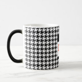 Sportteamets Hej mitt Namn är kapten Houndstooth Magisk Mugg