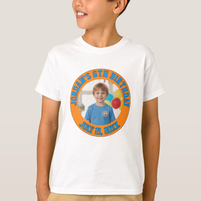 Sporttematisk t-shirt för födelsedagsbarn (Framsida)