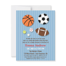 Sporttematiska baby shower-inbjudningar