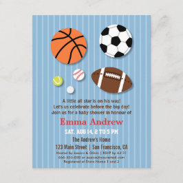 Sporttematiska baby shower-inbjudningar inbjudningar