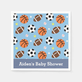 Sporttematiska förbrukningsvaror för baby shower-f pappersservett