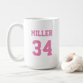 Sporttröja Rosa Anpassat Namn och Nummer Kaffemugg