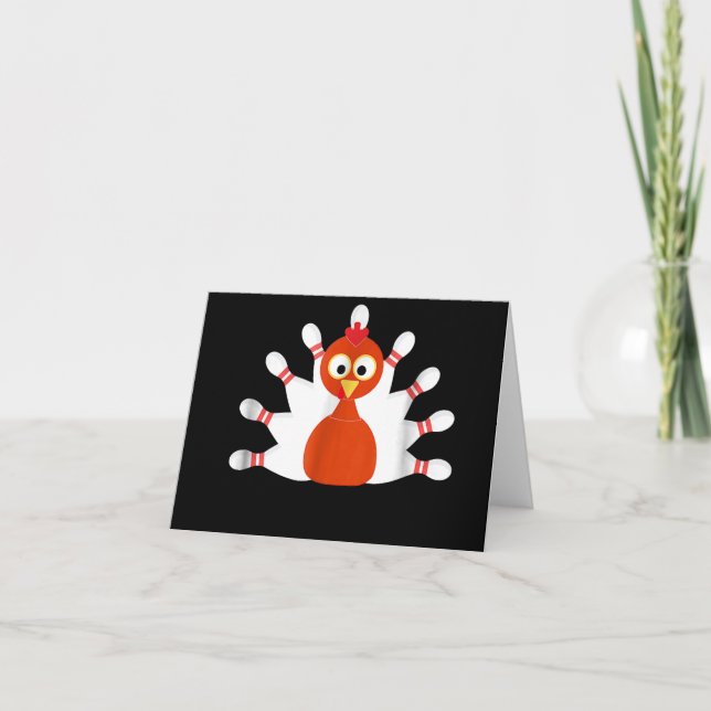 sportturkey och bowling -  thanksgiving inbjudan (Framsida)