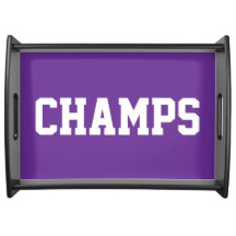 Sporty Athletic Bold CHAMPS Text On Royal Purple