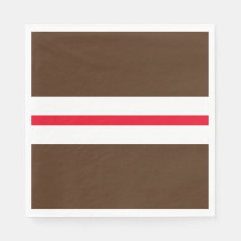 Sporty Athletic Brown Red White Tävla Rand Pappersservett