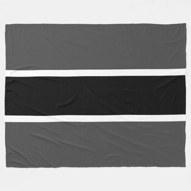 Sporty Athletic Roligt Black Mörk Grått White Rand Fleecefilt (Framsidan (Horisontell))