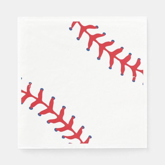 Sporty-Baseball Classic Red & White Sports Themed Pappersservett (Framsidan)