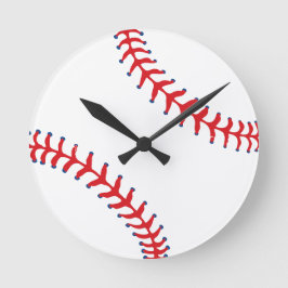 Sporty-Baseball Classic Red & White Sports Themed Rund Klocka
