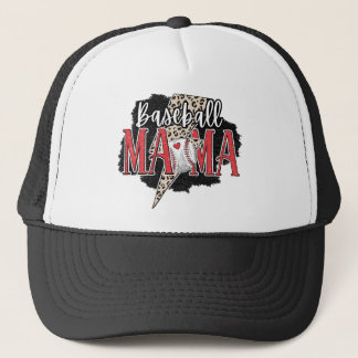Sporty Baseball Mama Vibes Trucker Hat Keps