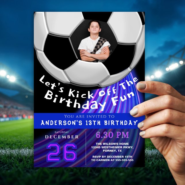 Sporty Birthday Photo Invitation For Boys  Inbjudningar (Skapare uppladdad)