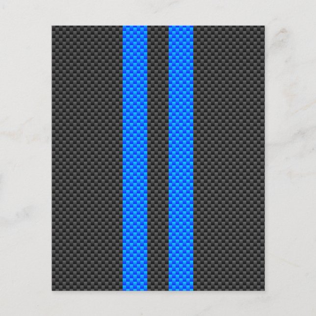 Sporty Blue Carbon Fiber Stil Tävla Rand Flygblad (Framsidan)