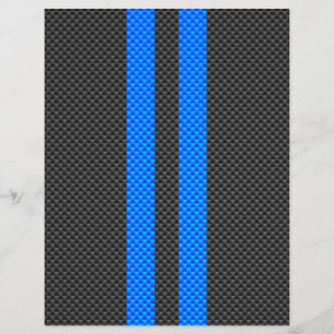 Sporty Blue Carbon Fiber Stil Tävla Rand Reklamblad