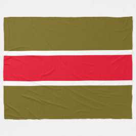 Sporty Bold Bright Red Golden Olive White Rand Fleecefilt