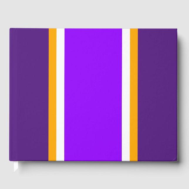 Sporty Bright Lila White Gult Tävla Rand Gästböcker (Framsida)