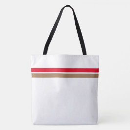 Sporty Bright Red Brown Tävla Rand On White Tygkasse